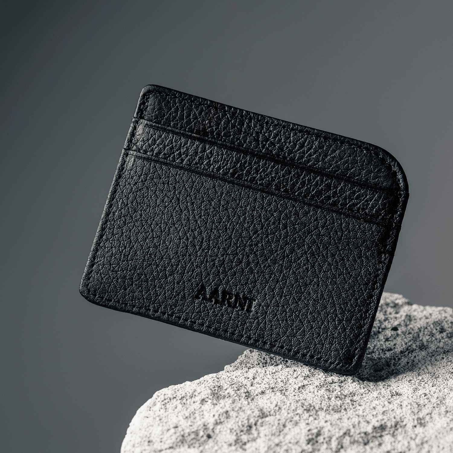 Elk Leather Card Holder (Black) - Image 3