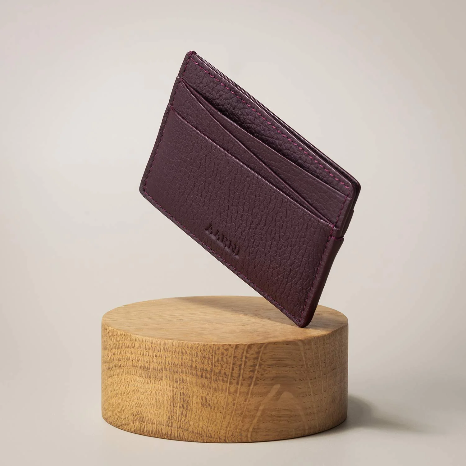 Elk Leather Card Holder (Burgundy - Anniversary Edition) - Image 2