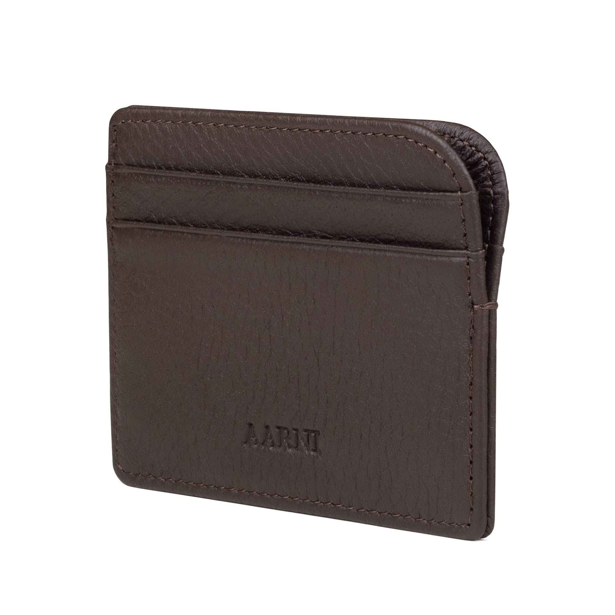 Elk Leather Card Holder (Dark Brown) - Image 2