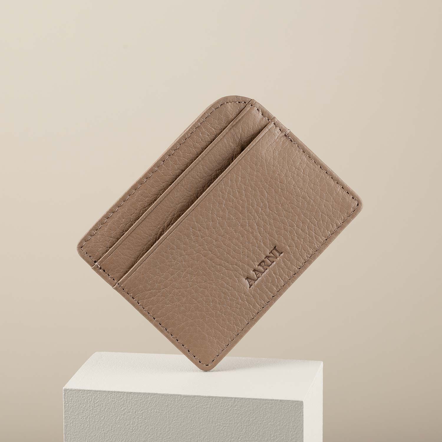 Elk Leather Card Holder (Sand) - Image 2