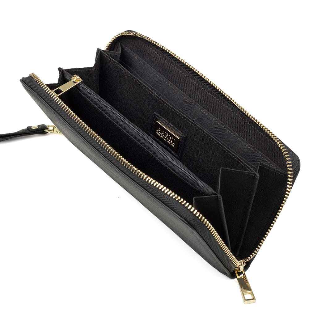 Elk Leather Clutch Wallet (Black) - Image 2