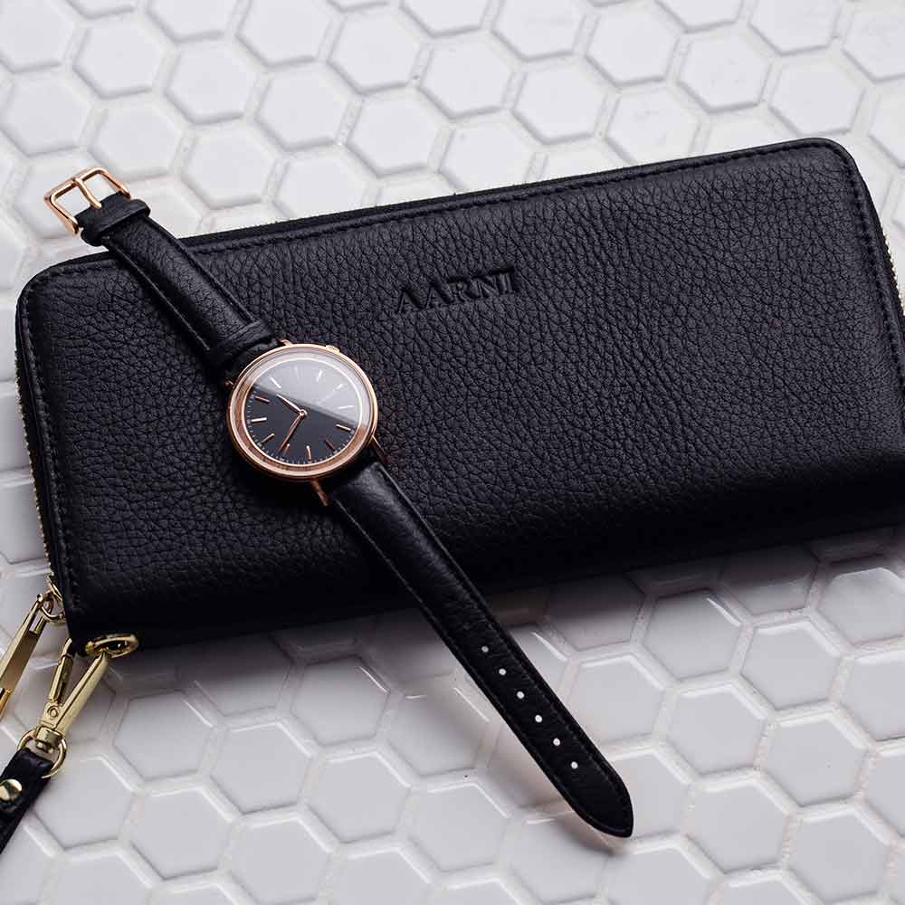 Elk Leather Clutch Wallet (Black) - Image 5