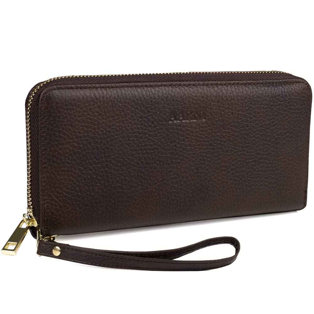 Elk Leather Clutch Wallet (Dark Brown) - Image 6