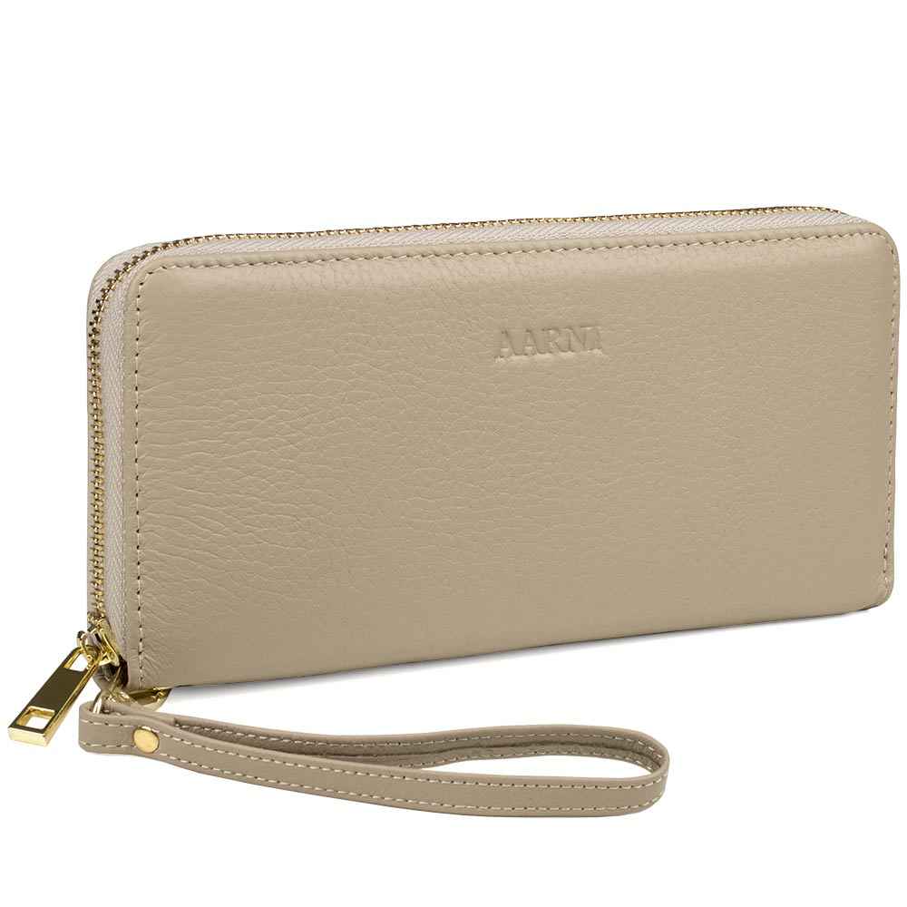 Elk Leather Clutch Wallet (Taupe)