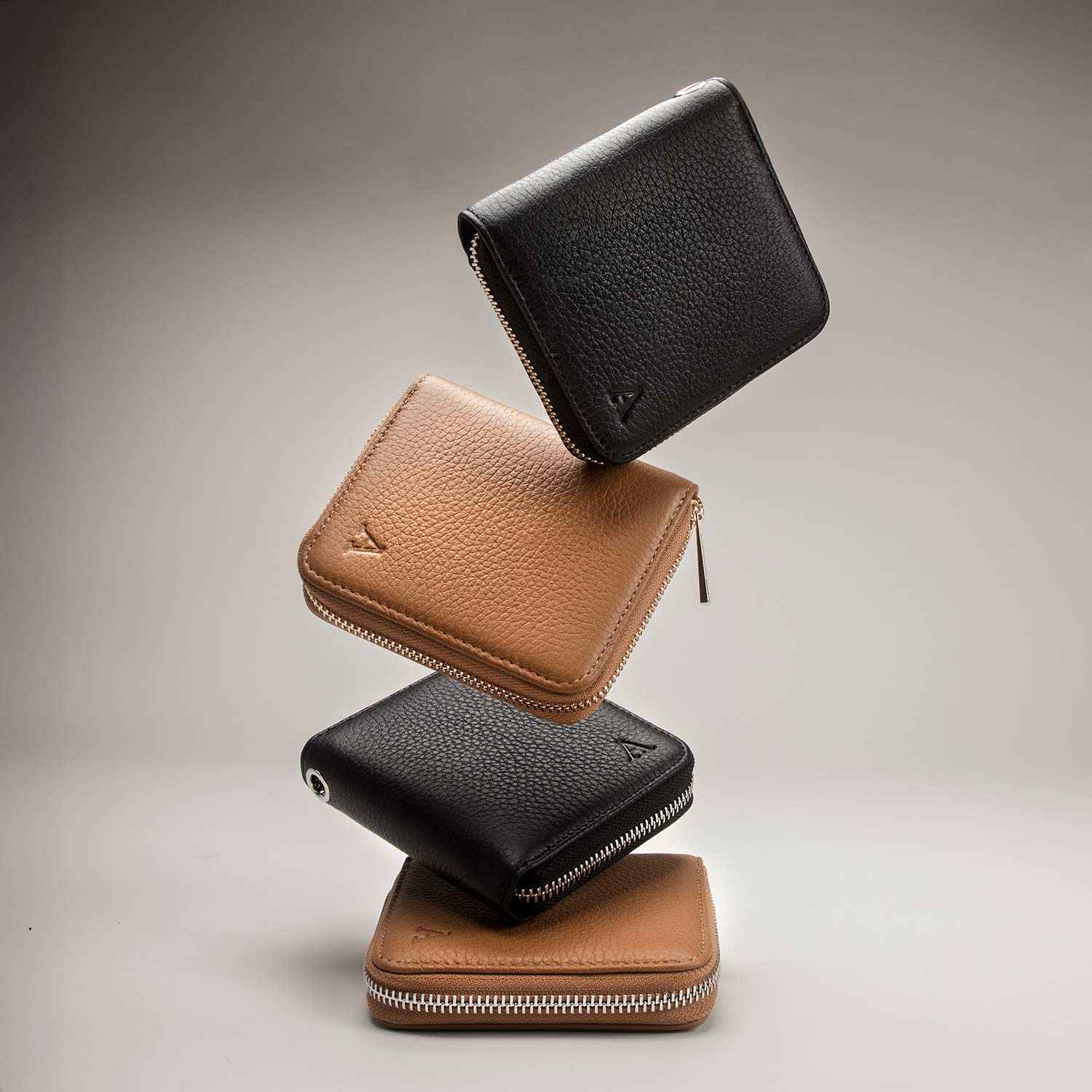 Elk Leather Mini Clutch Wallet (Black) - Image 4