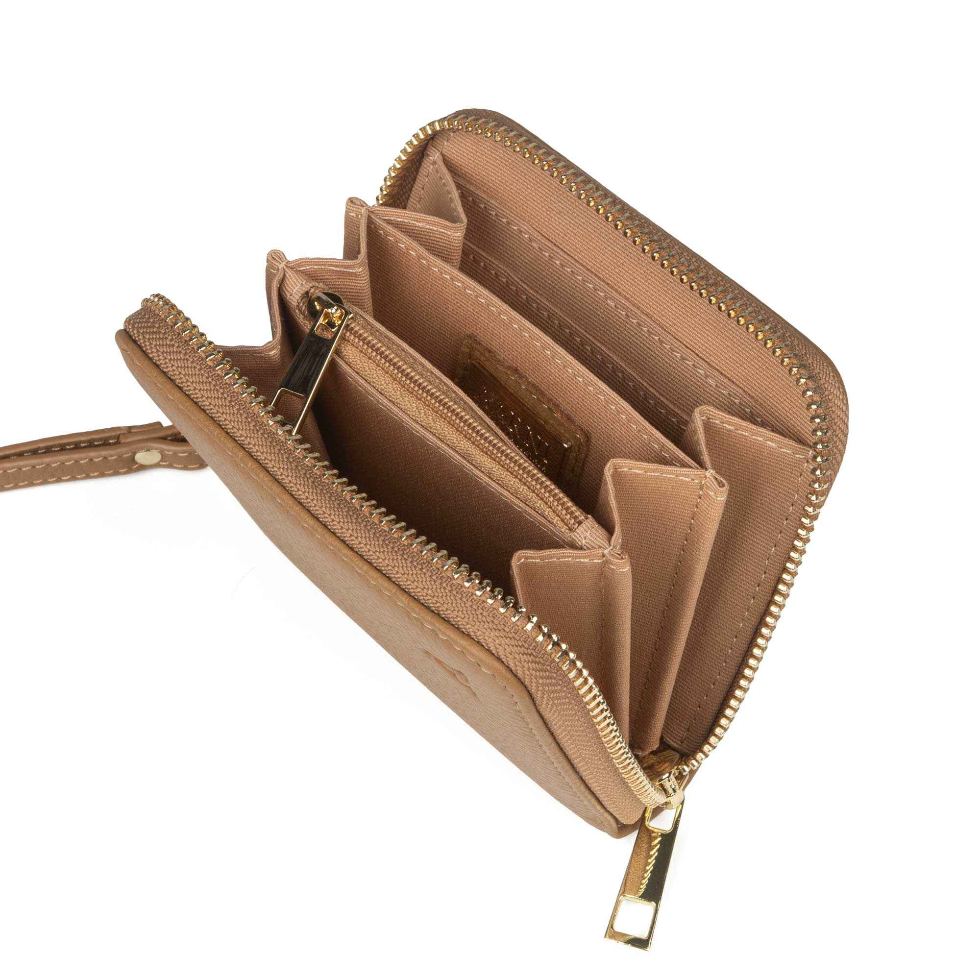 Elk Leather Mini Clutch Wallet (Cognac) - Image 2