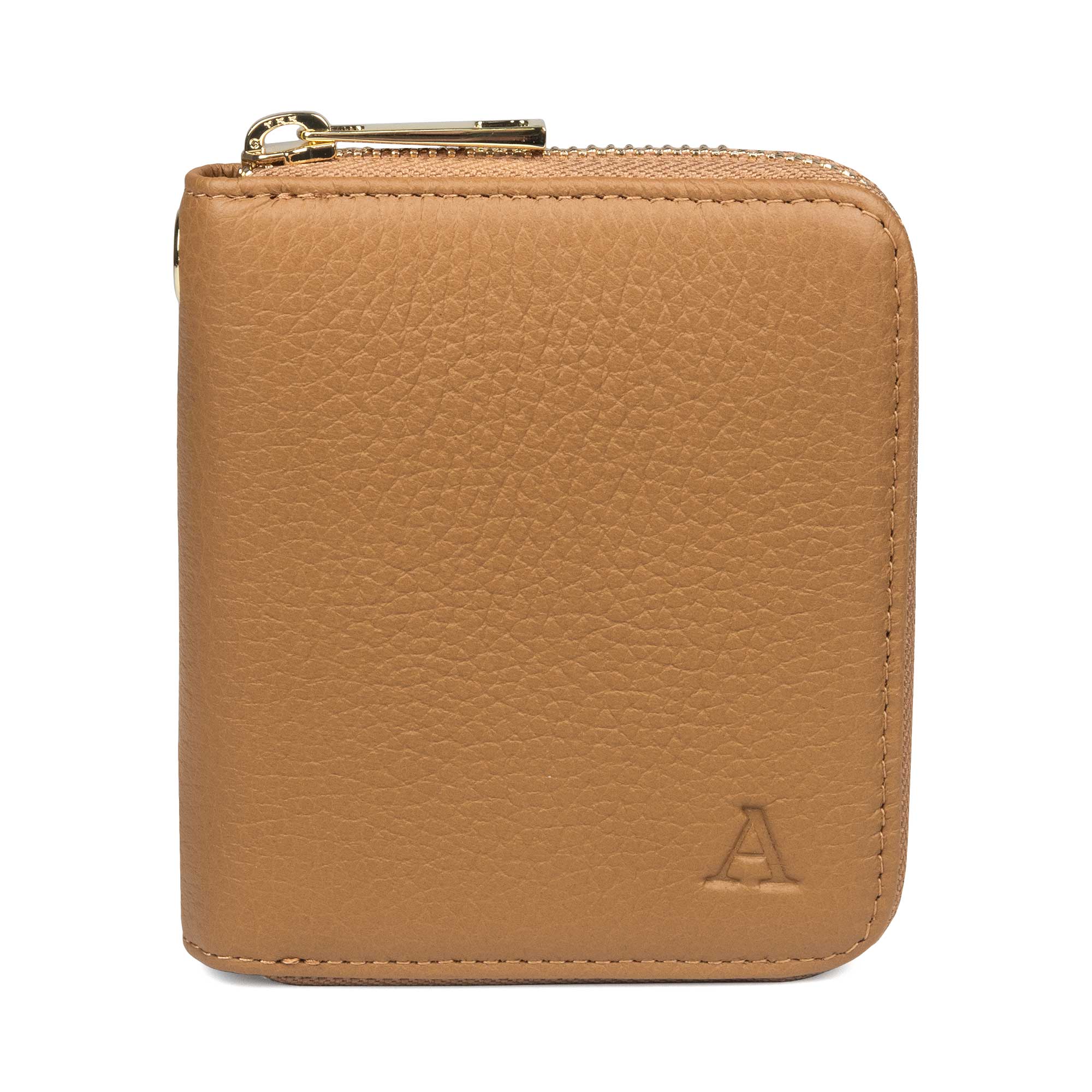 Elk Leather Mini Clutch Wallet (Cognac) - Image 3