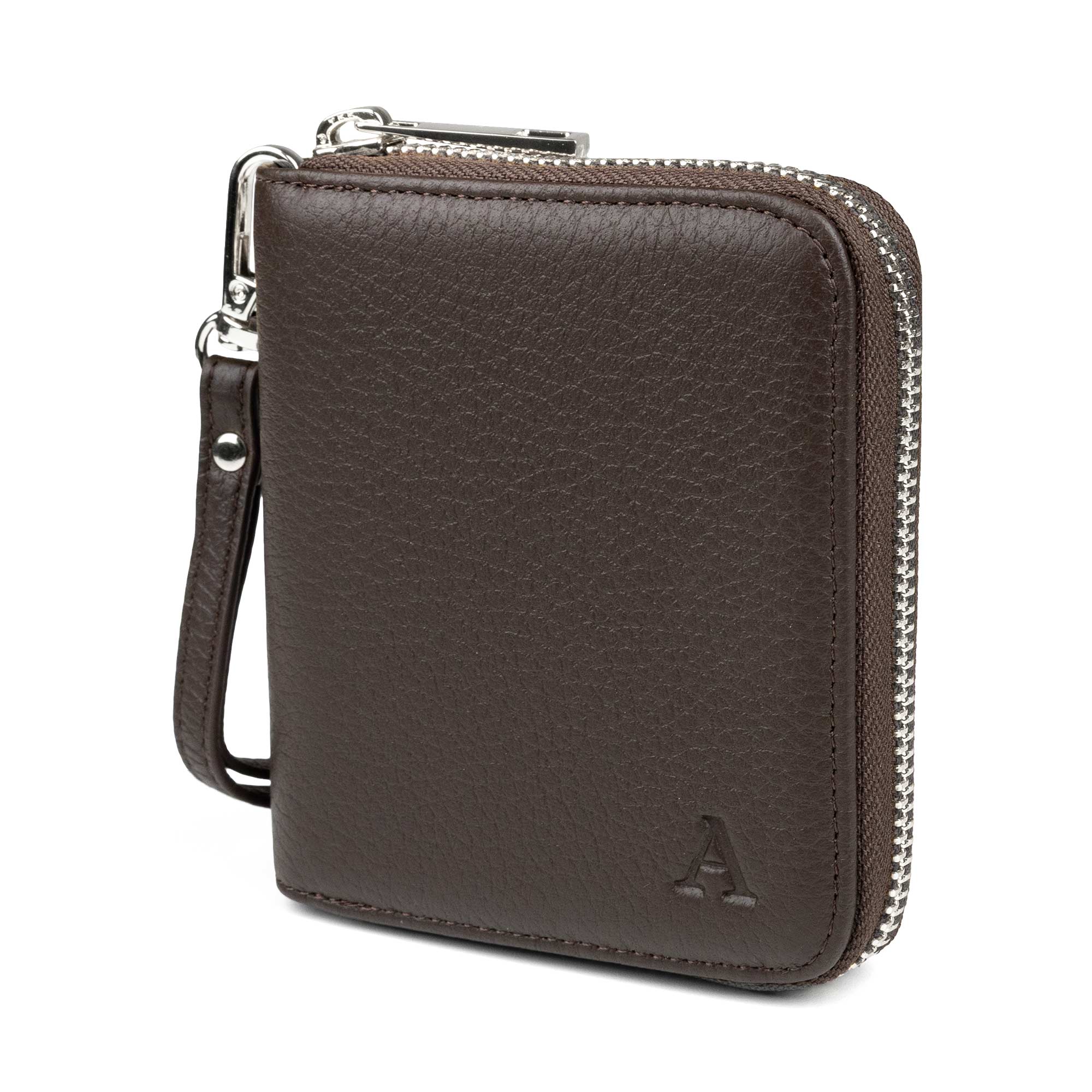 Elk Leather Mini Clutch Wallet (Dark Brown) - Image 4