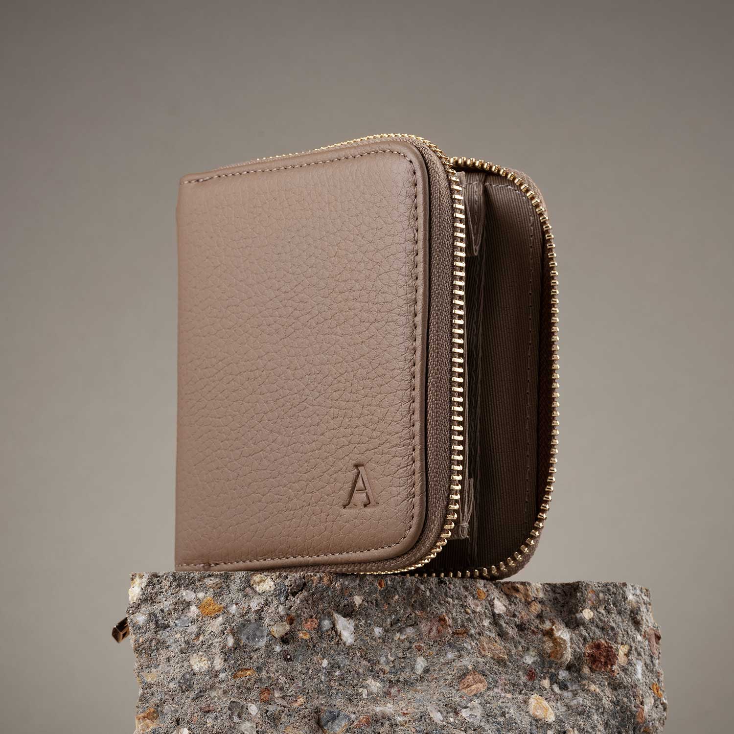Elk Leather Mini Clutch Wallet (Sand) - Image 4