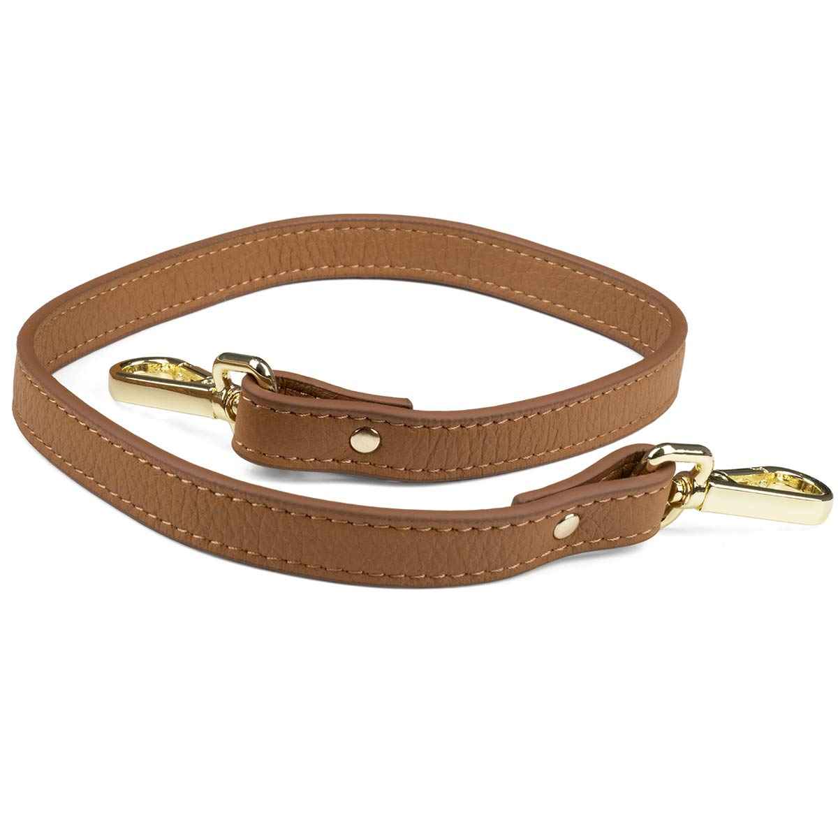 Elk Leather Short Shoulder Strap (Cognac)
