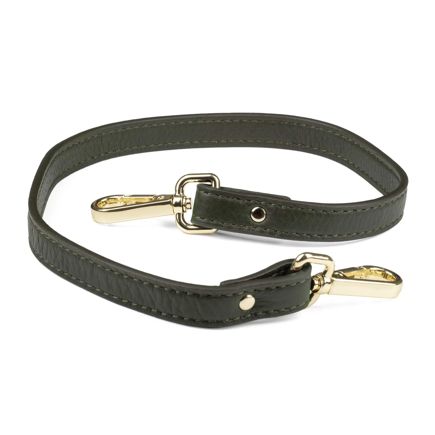 Elk Leather Short Shoulder Strap (Olive)