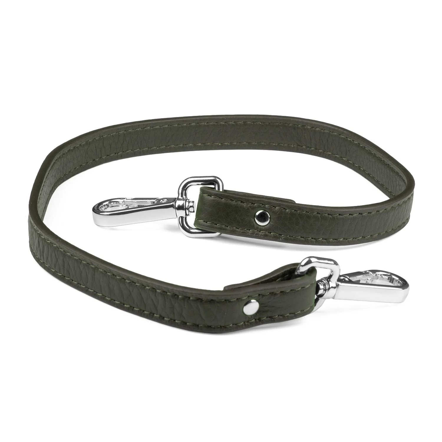 Elk Leather Short Shoulder Strap (Olive) - Image 2