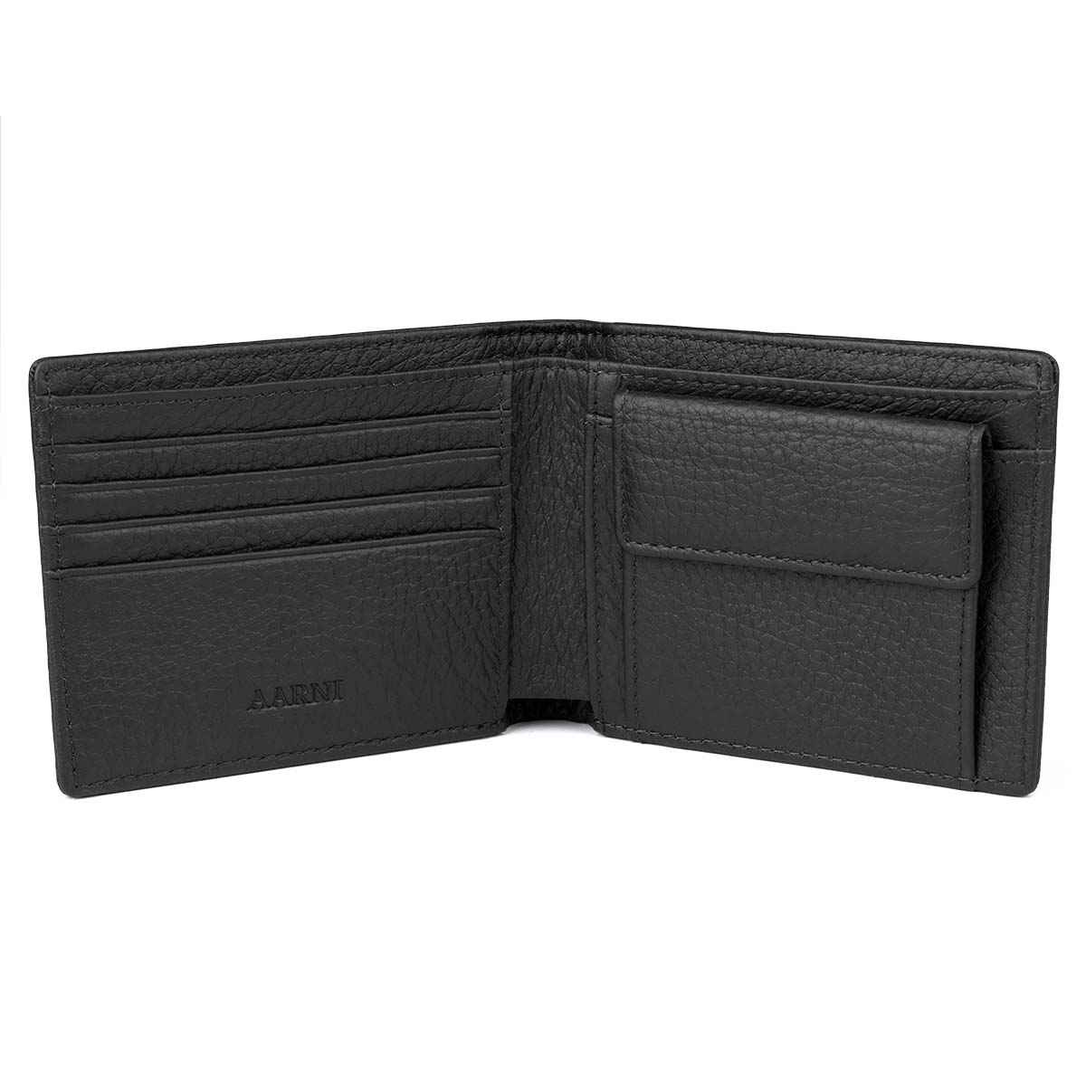 Elk Leather Wallet with Coin Pocket (Black) - Image 2