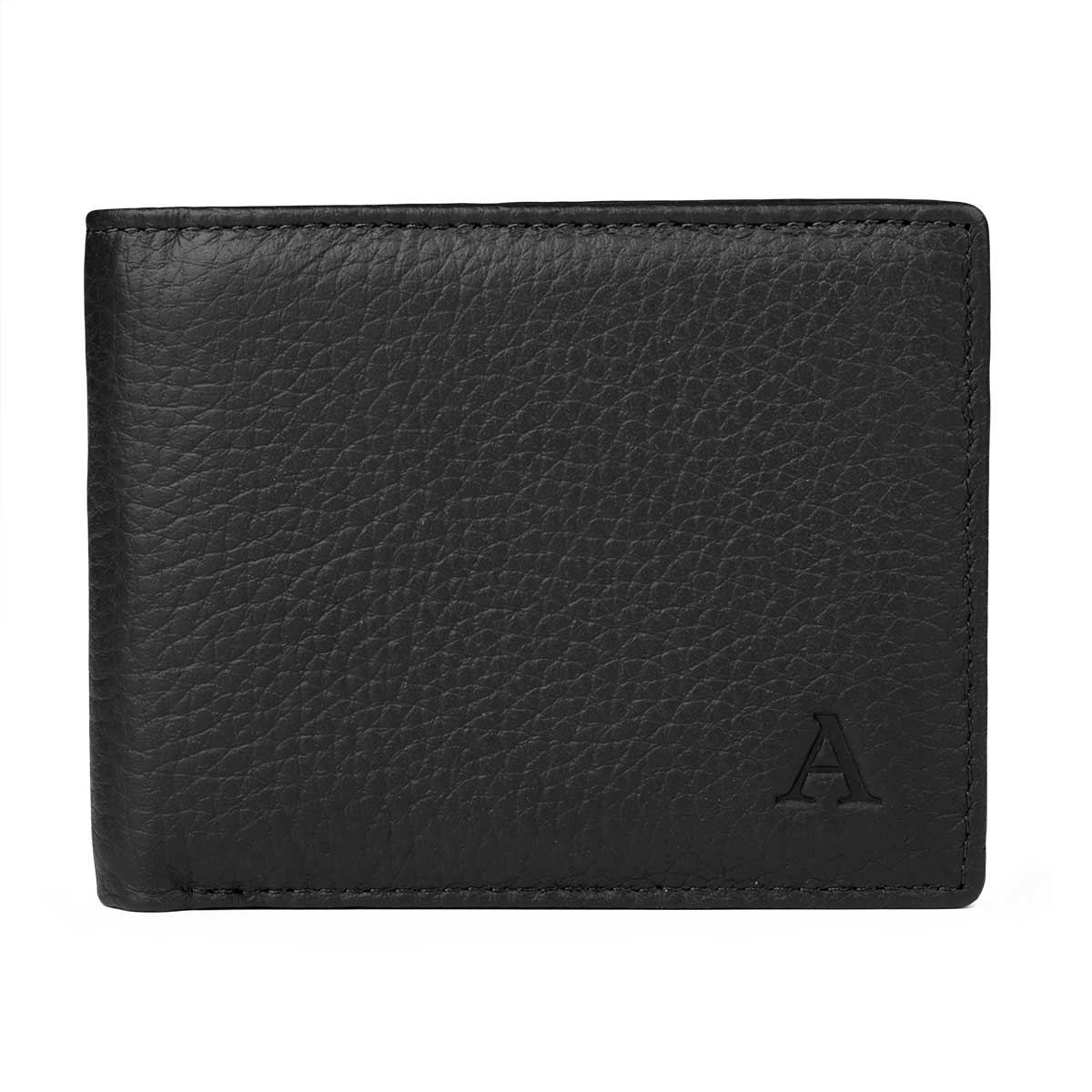 Elk Leather Wallet with Coin Pocket (Black) - Image 3