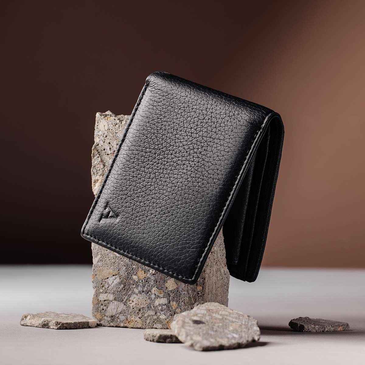 Elk Leather Wallet with Coin Pocket (Black) - Image 4