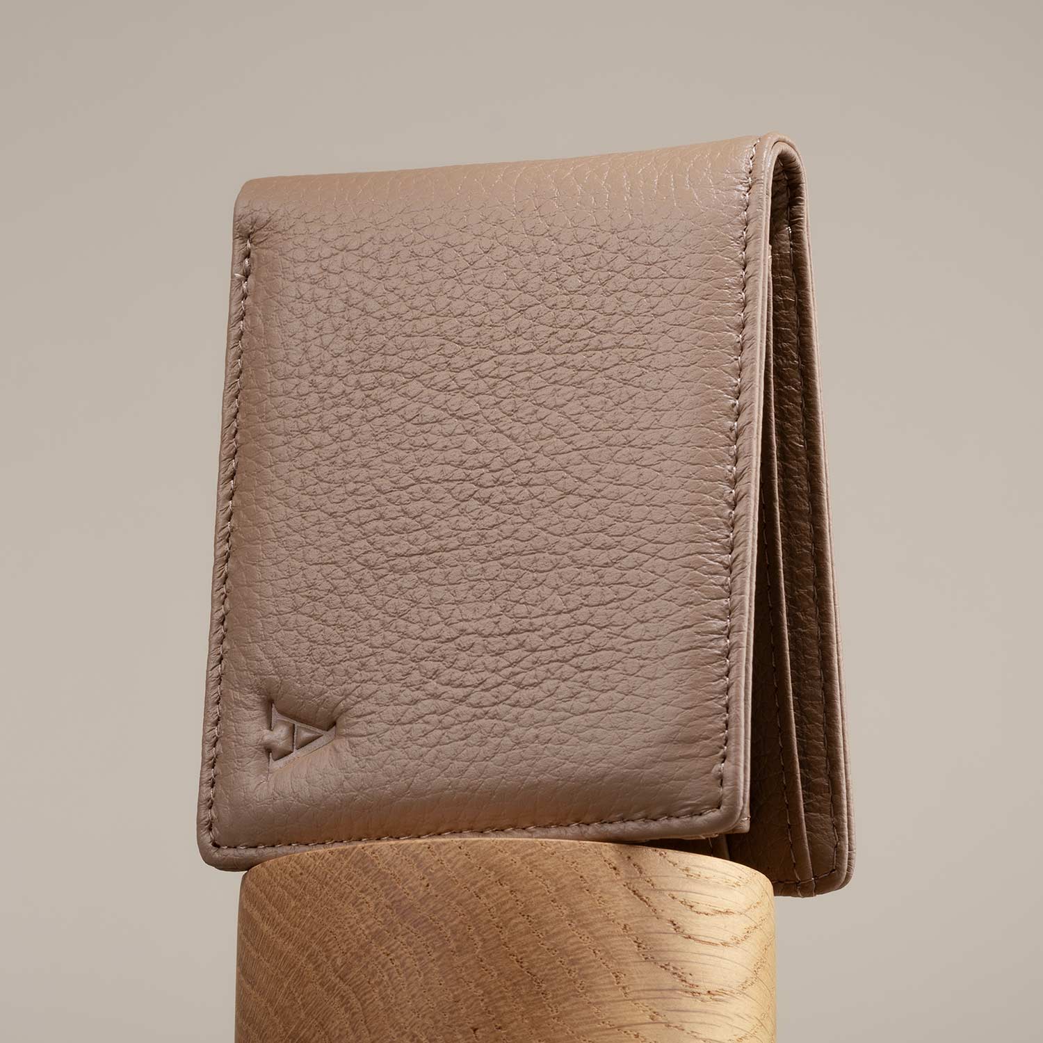 Elk Leather Wallet with Coin Pocket (Sand) - Image 4