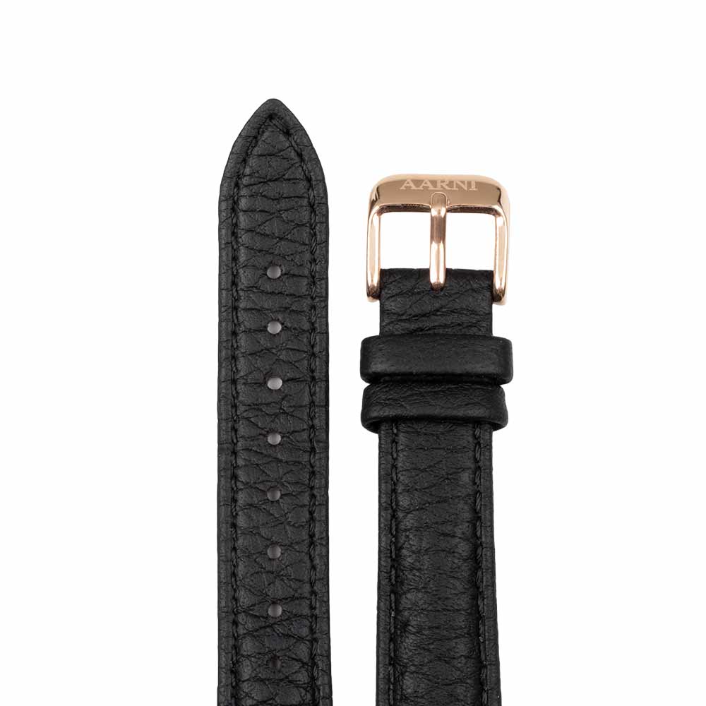 Elk Leather Watch Band 16mm (Black)