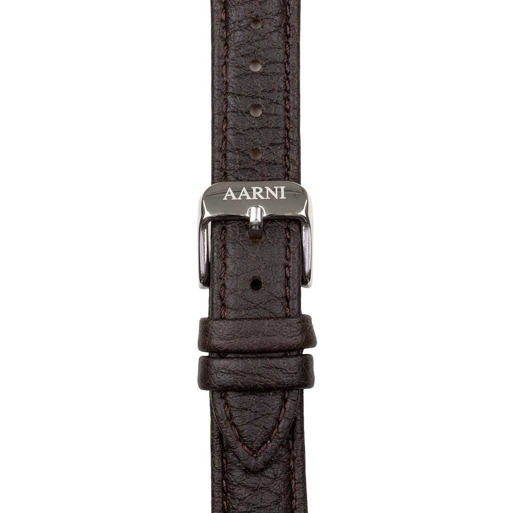 Elk Leather Watch Band 16mm (Dark Brown) - Image 2
