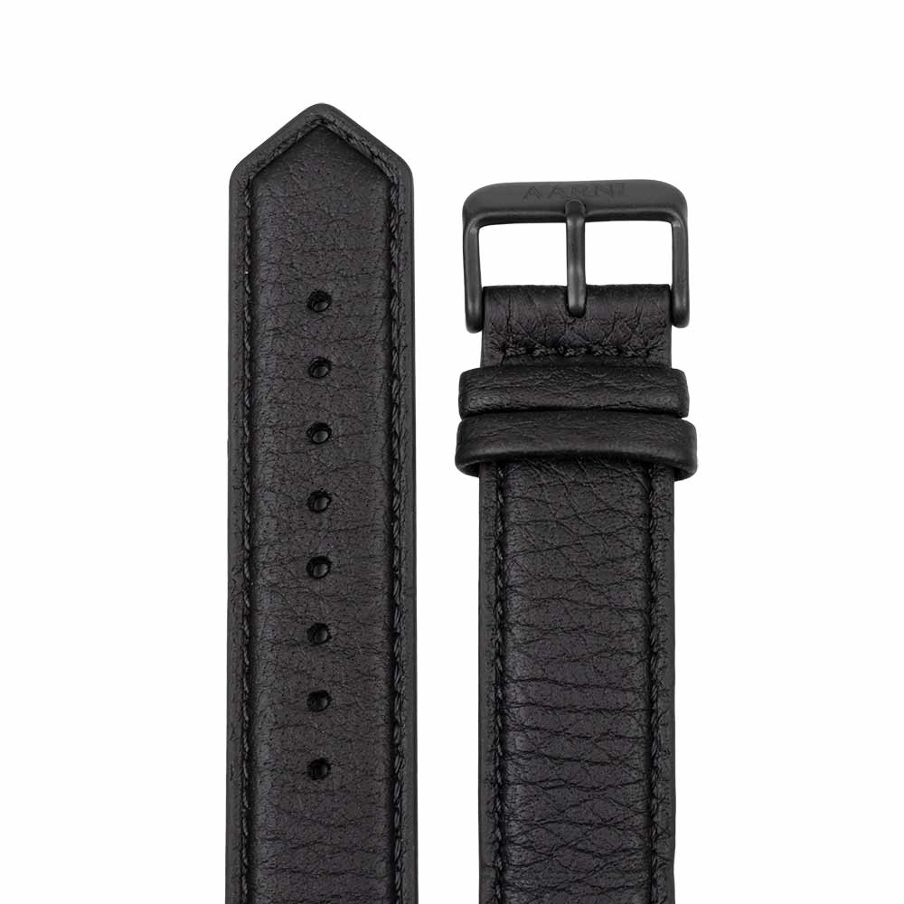 Elk Leather Watch Band 20mm (Black)