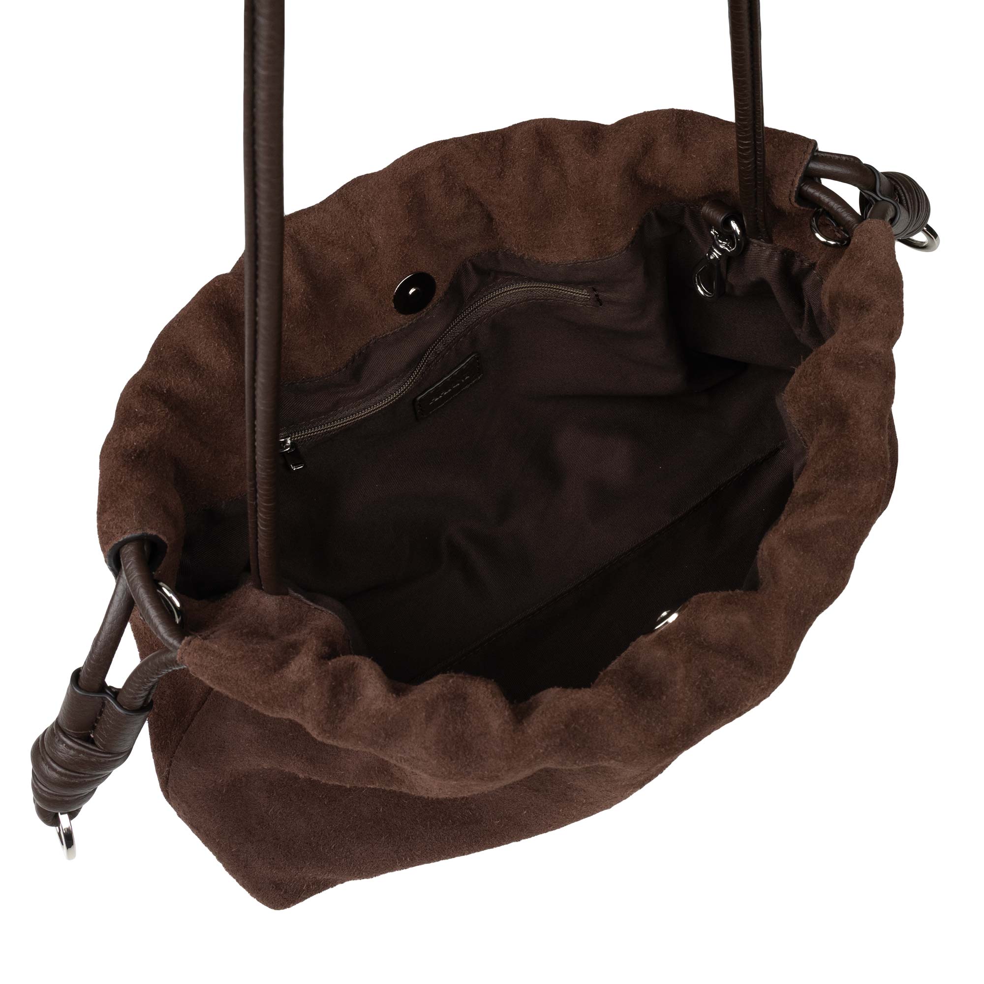 Linne Clutch Bag (Brown Suede) - Image 6