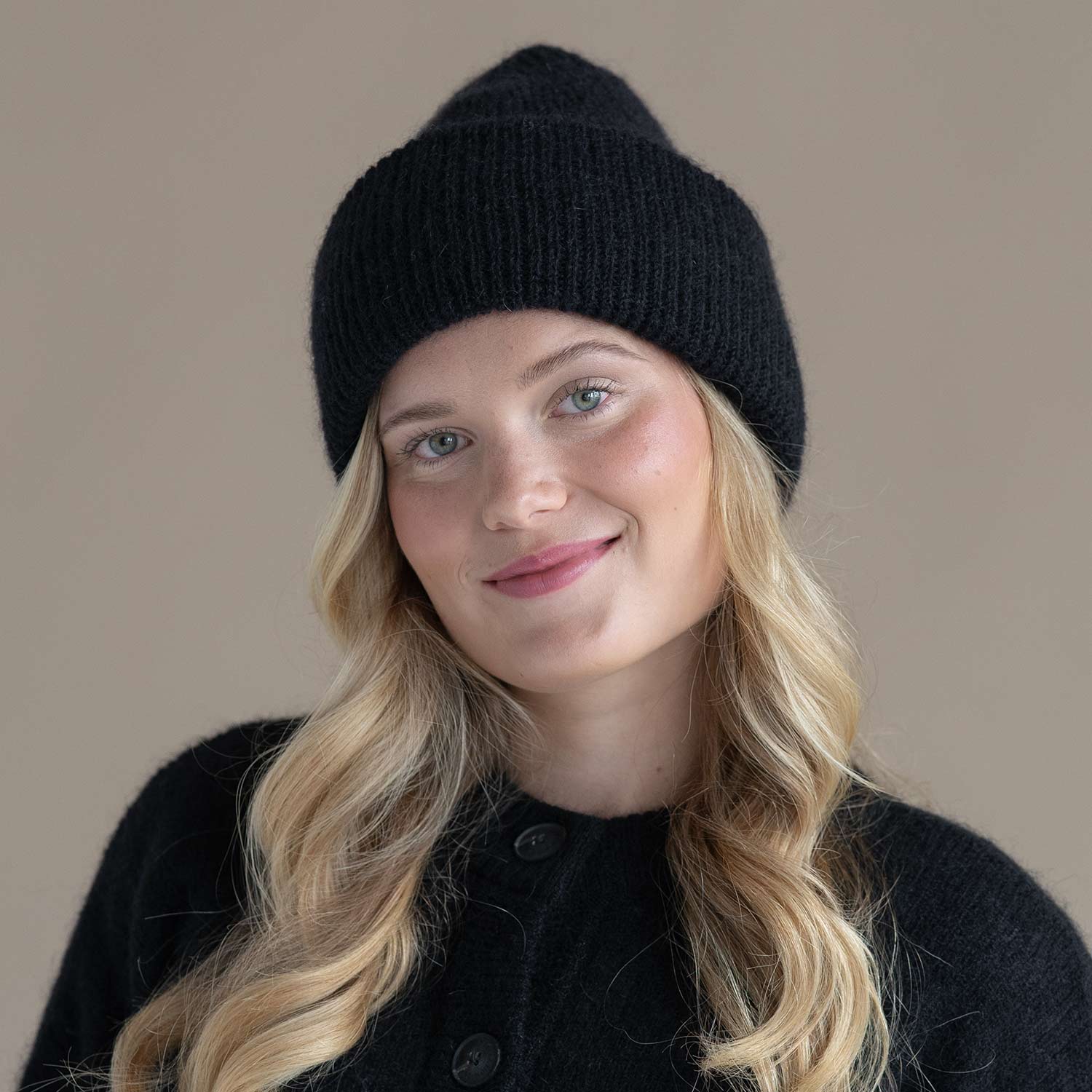 Mohair Beanie (Black) - Image 2