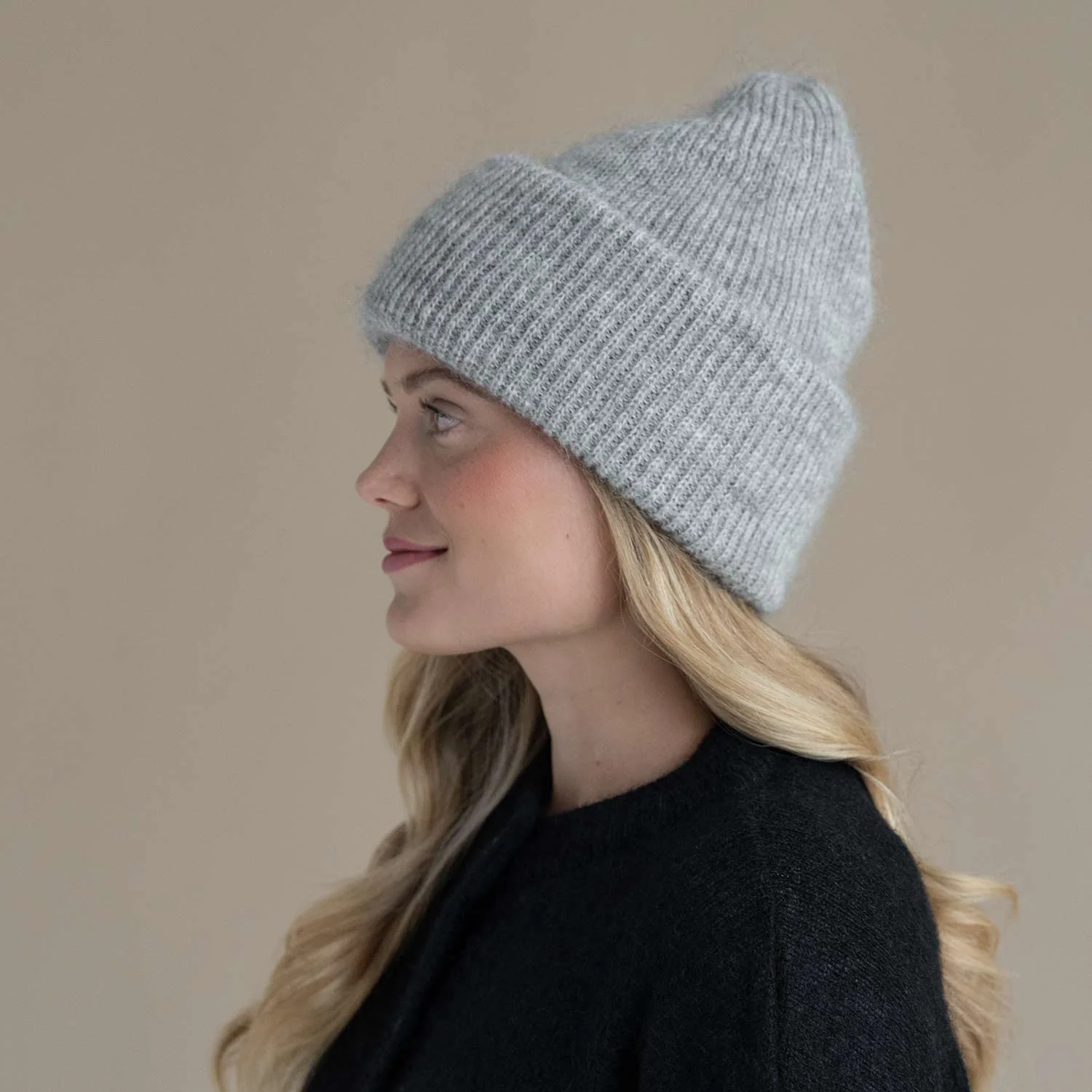 Mohair Beanie (Grey) - Image 2
