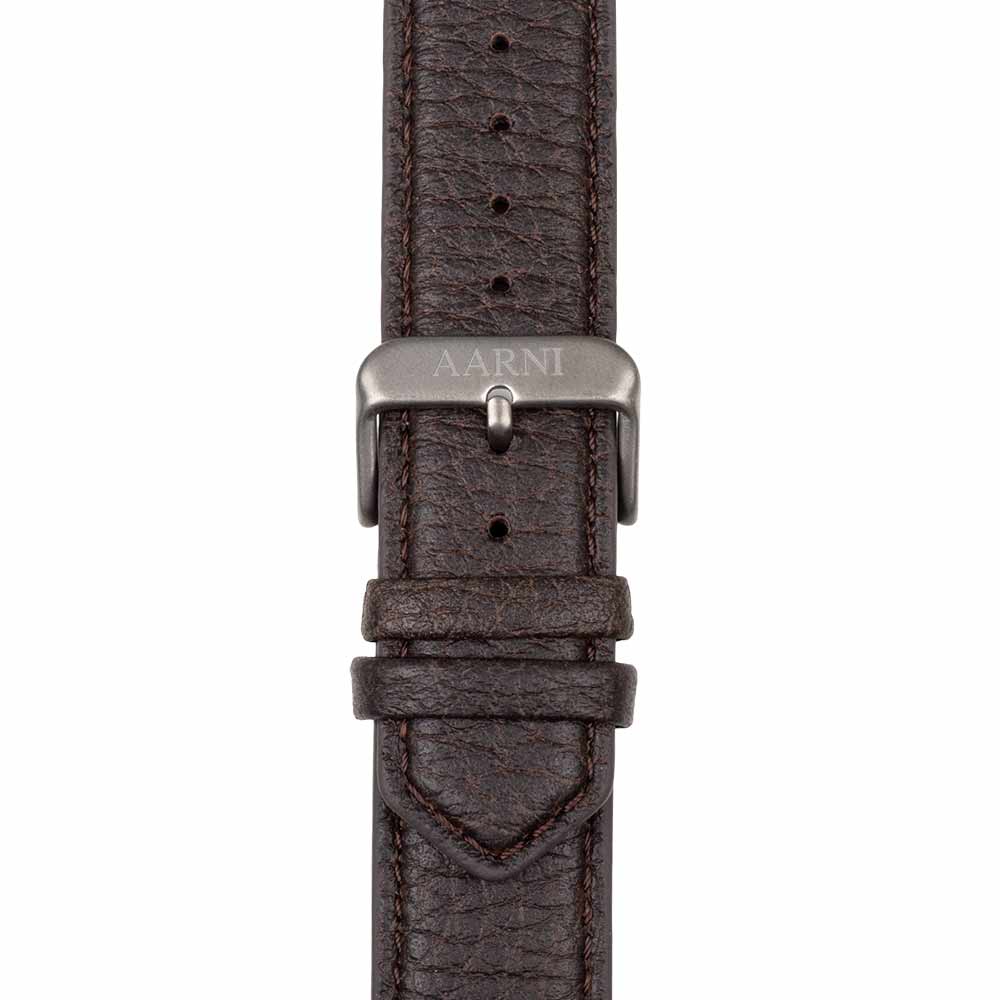 Elk Leather Watch Band 20mm (Dark Brown) - Image 2